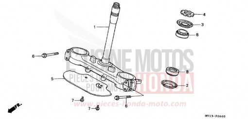 STEERING STEM XRV750R de 1994